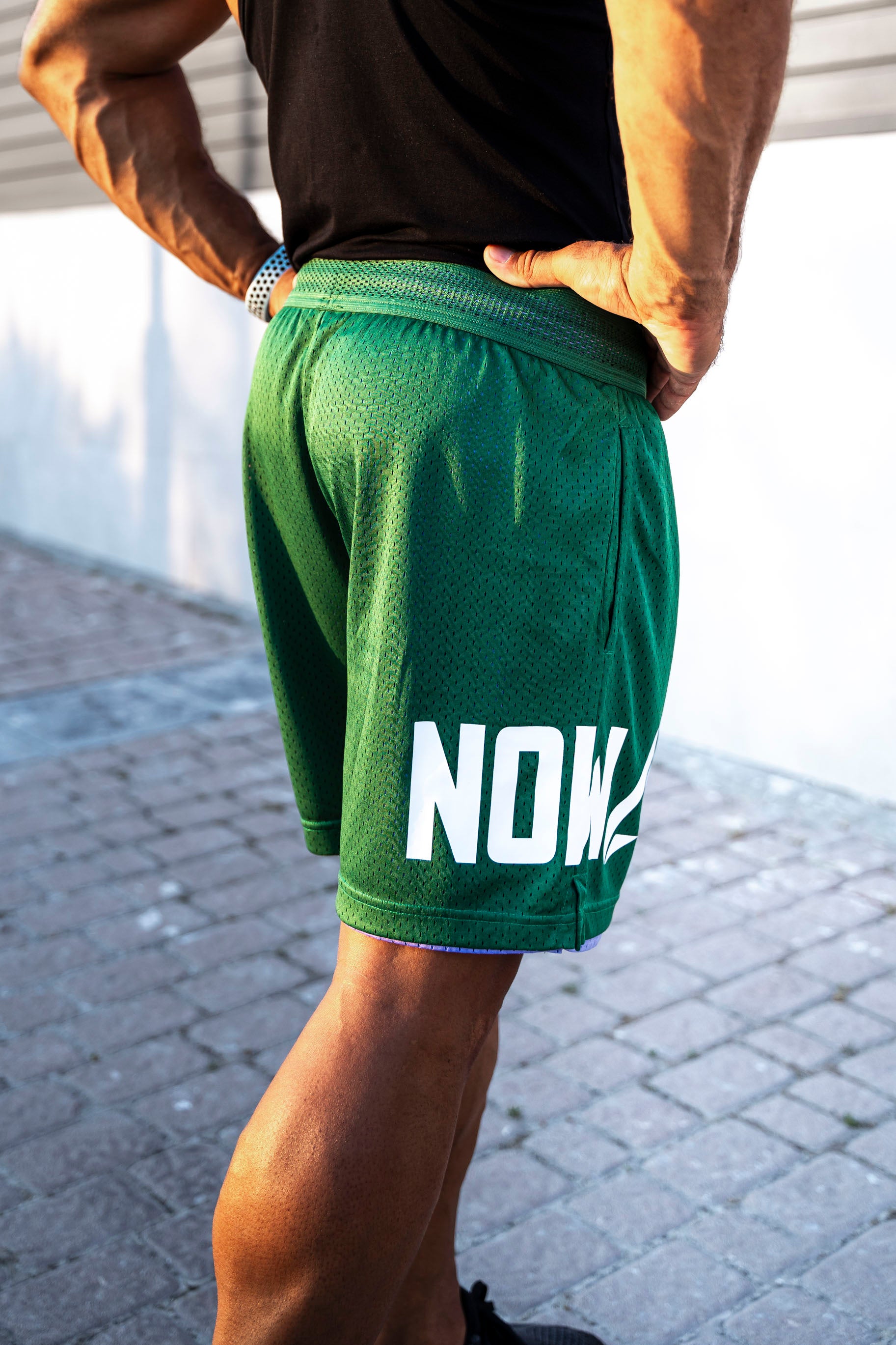 Wolf Reversible 2in1 shorts - Green/Purple