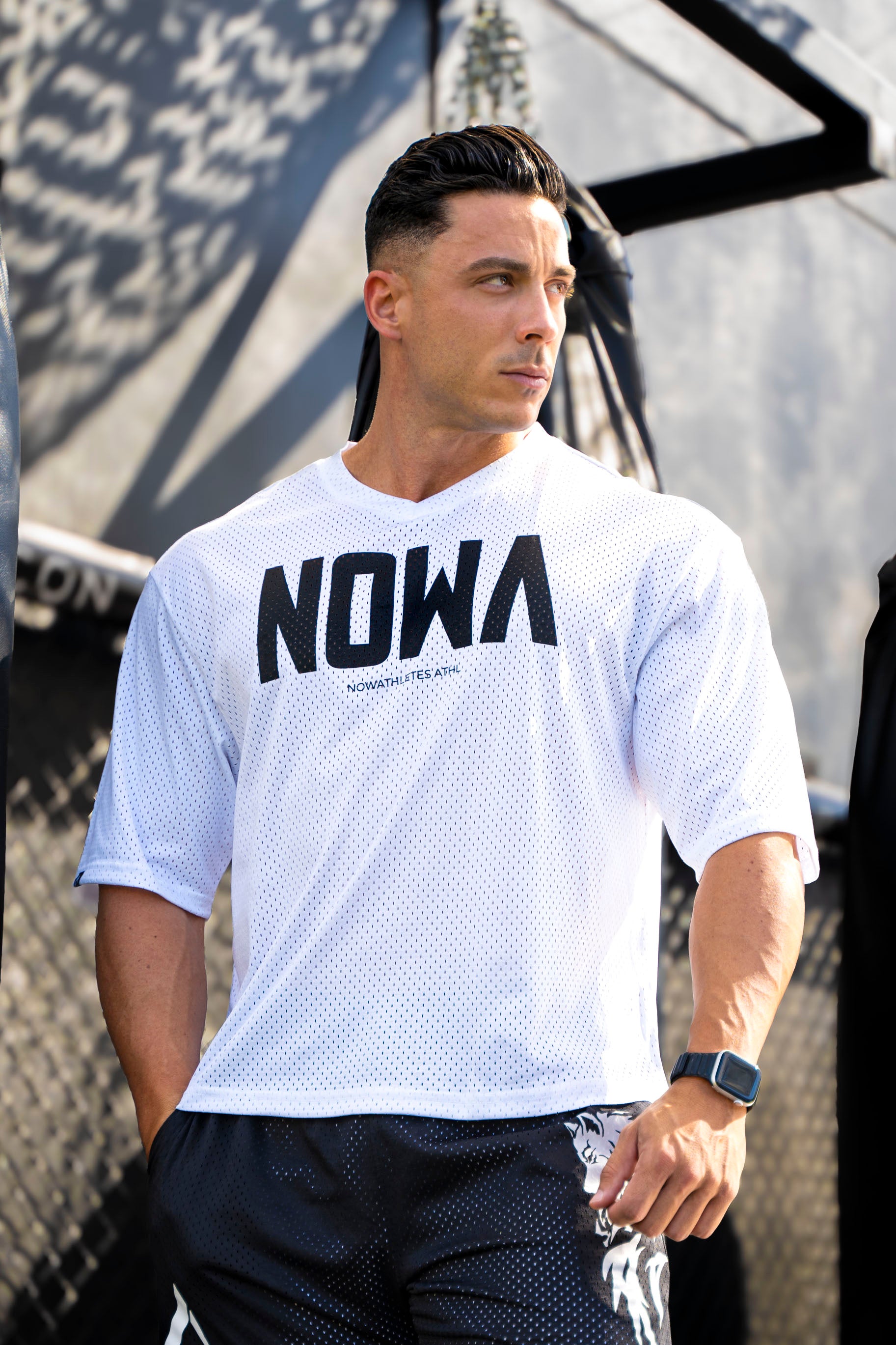 American Football Cropped Tee - Ice White