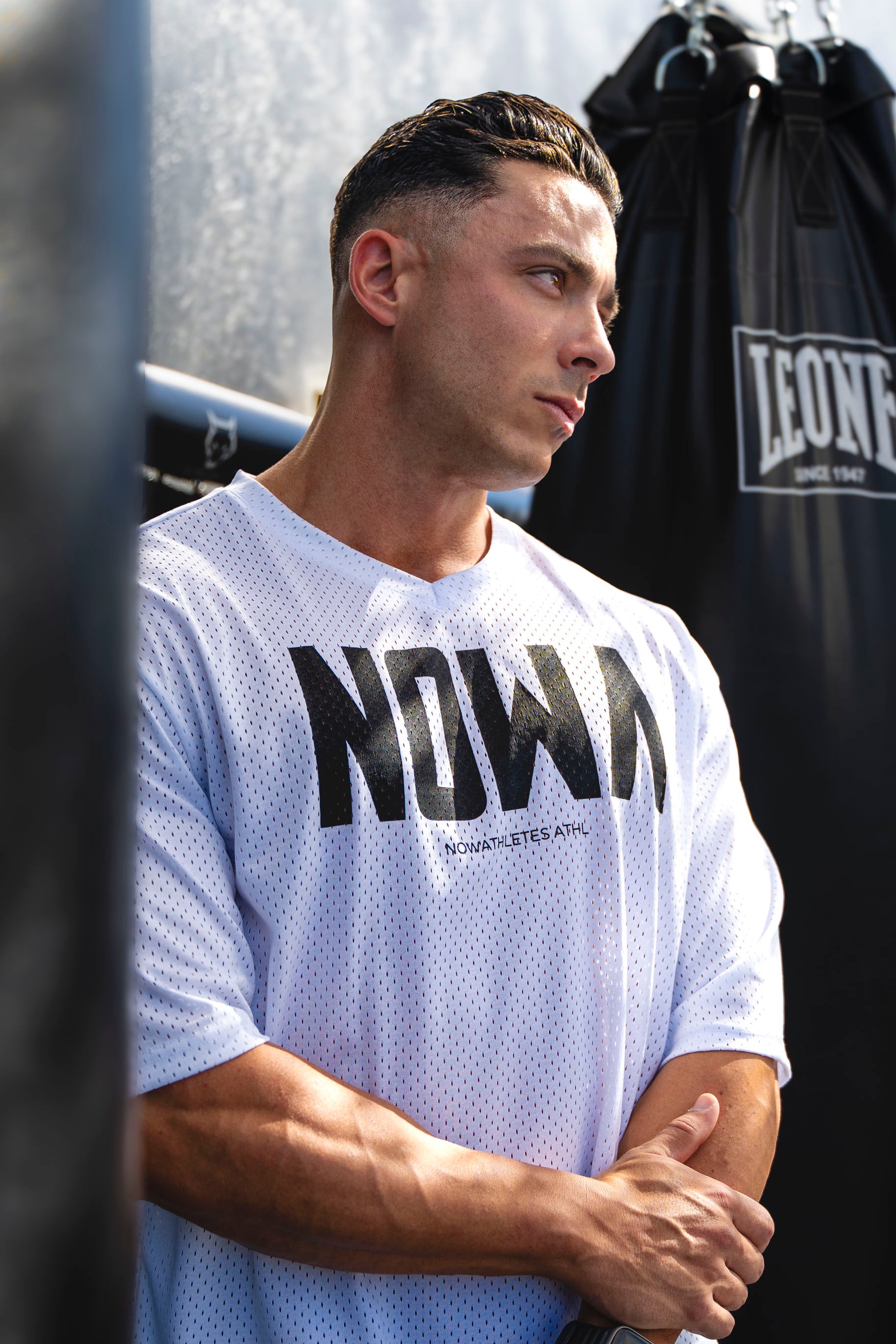 American Football Cropped Tee - Ice White