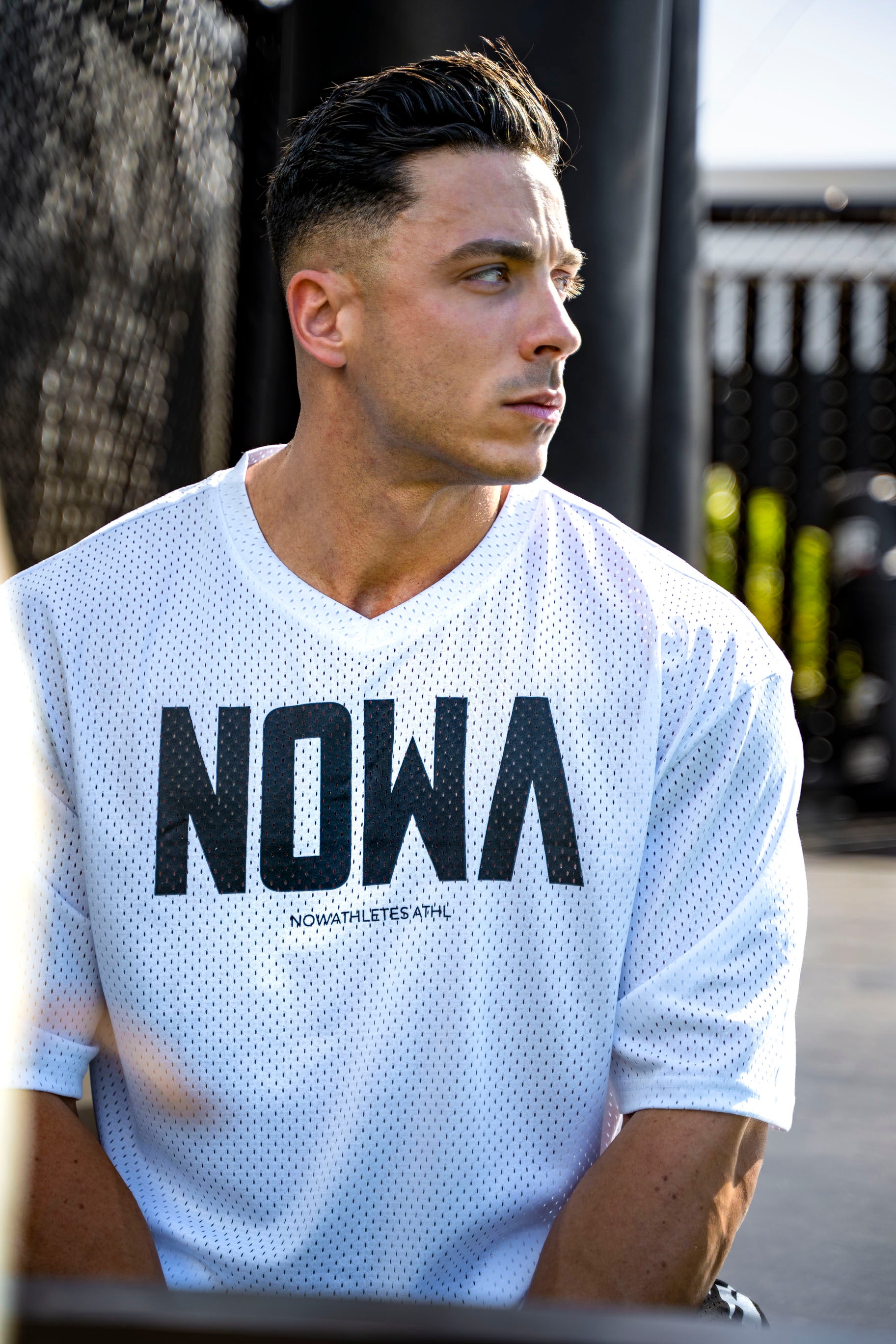 American Football Cropped Tee - Ice White