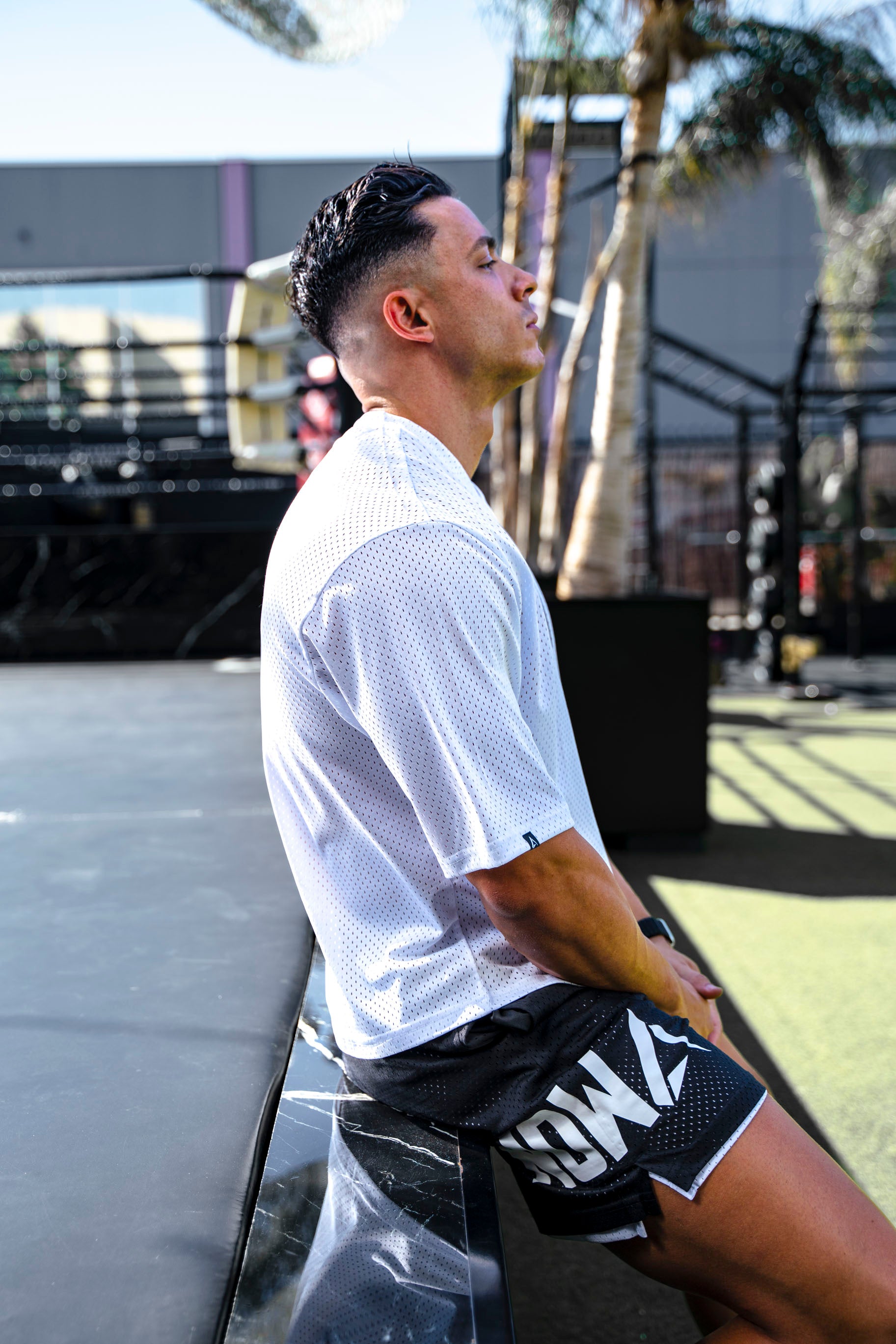 American Football Cropped Tee - Ice White