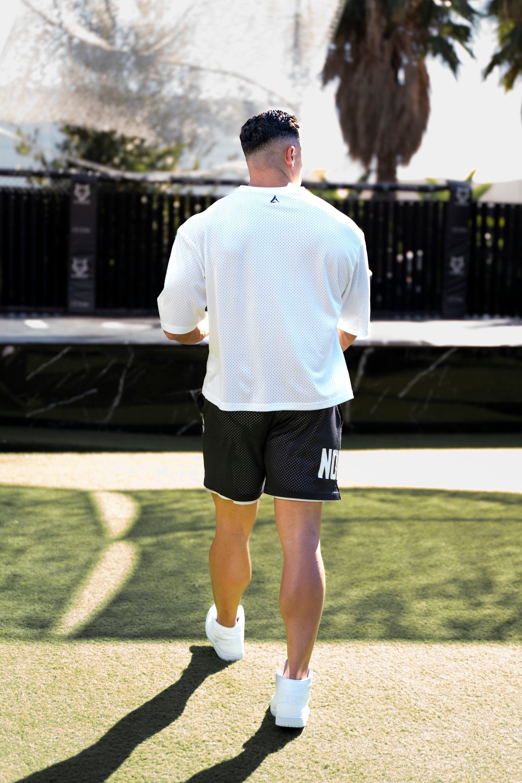 American Football Cropped Tee - Ice White