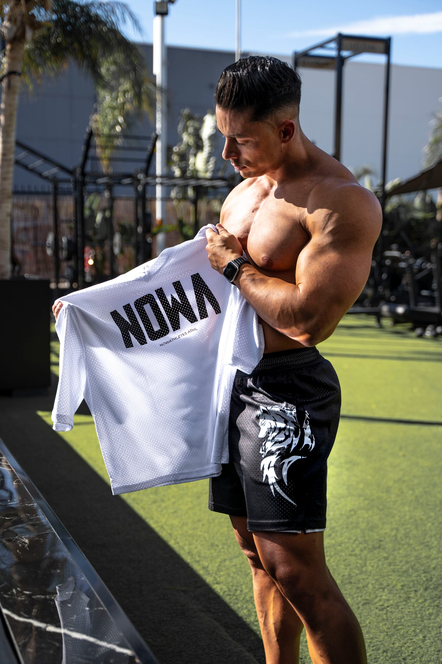 American Football Cropped Tee - Ice White