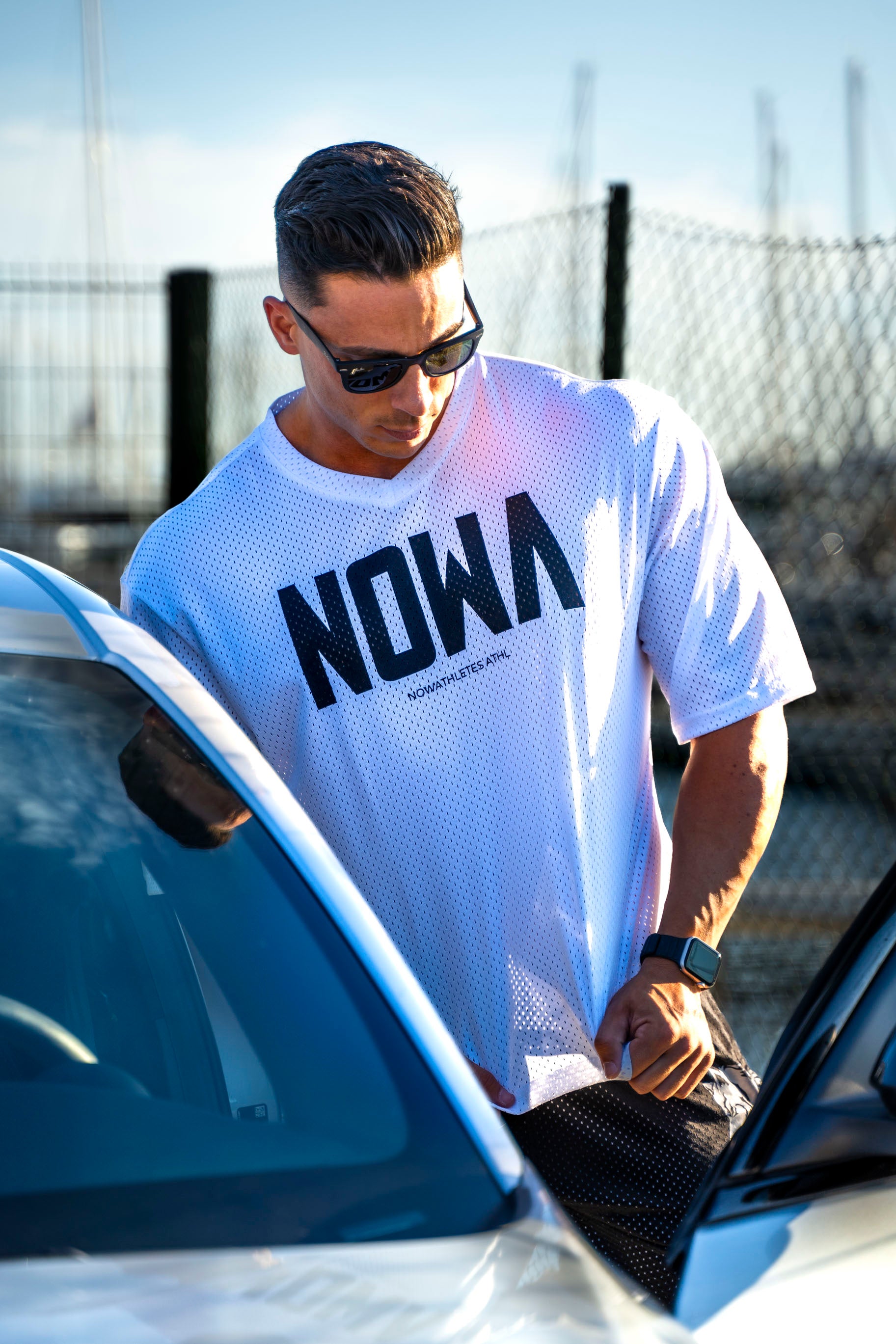 American Football Cropped Tee - Ice White