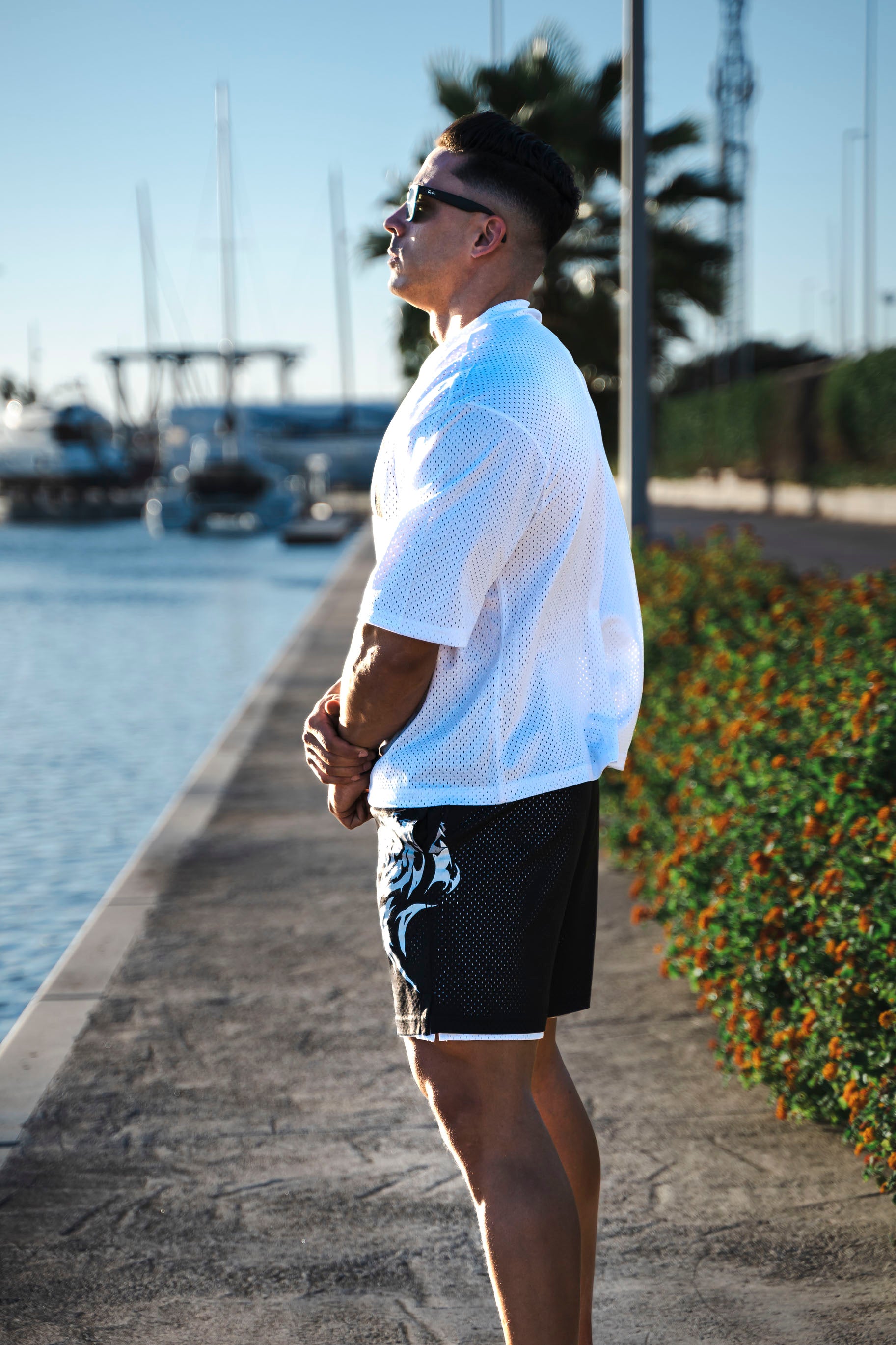 American Football Cropped Tee - Ice White