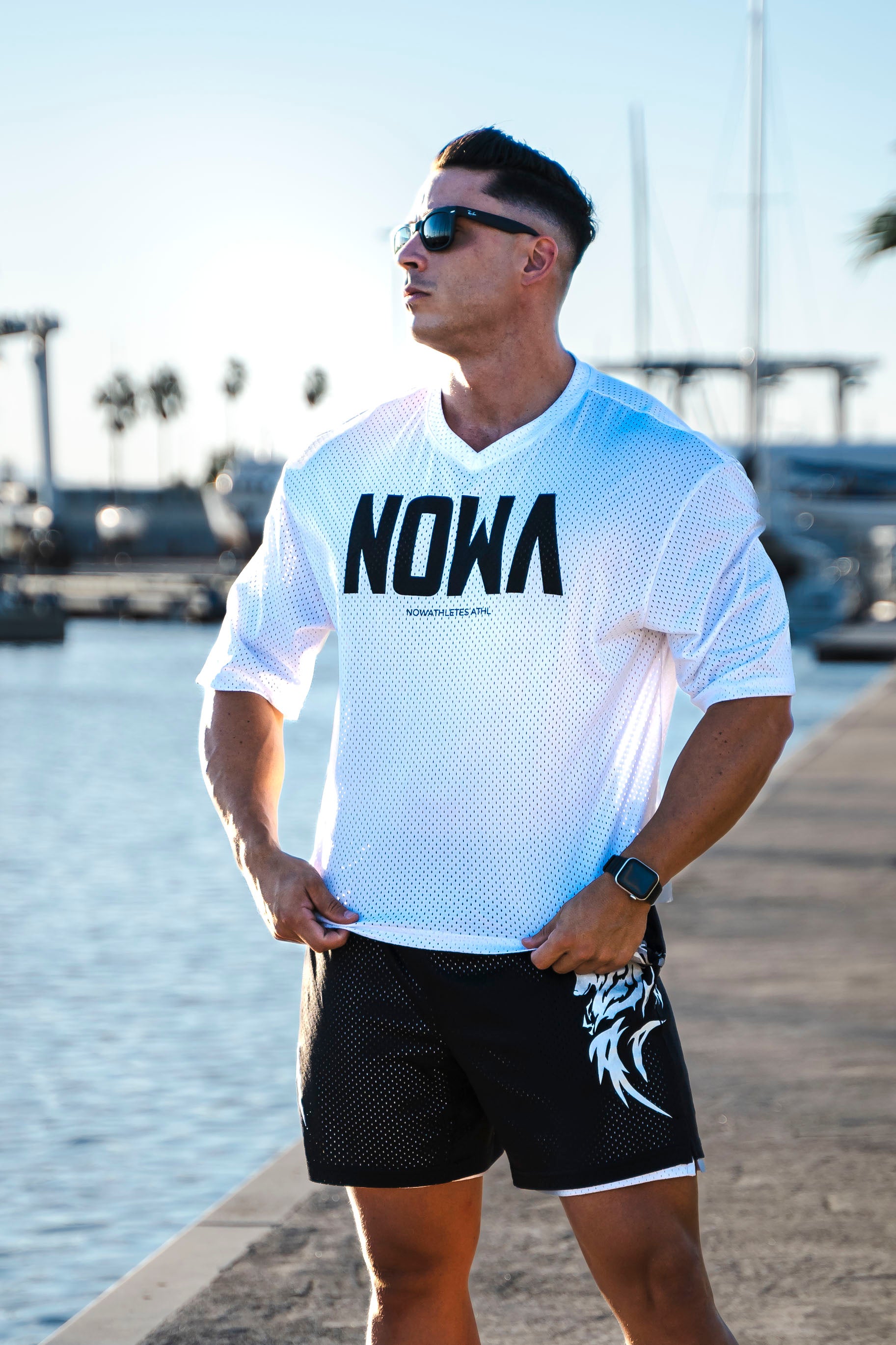 American Football Cropped Tee - Ice White