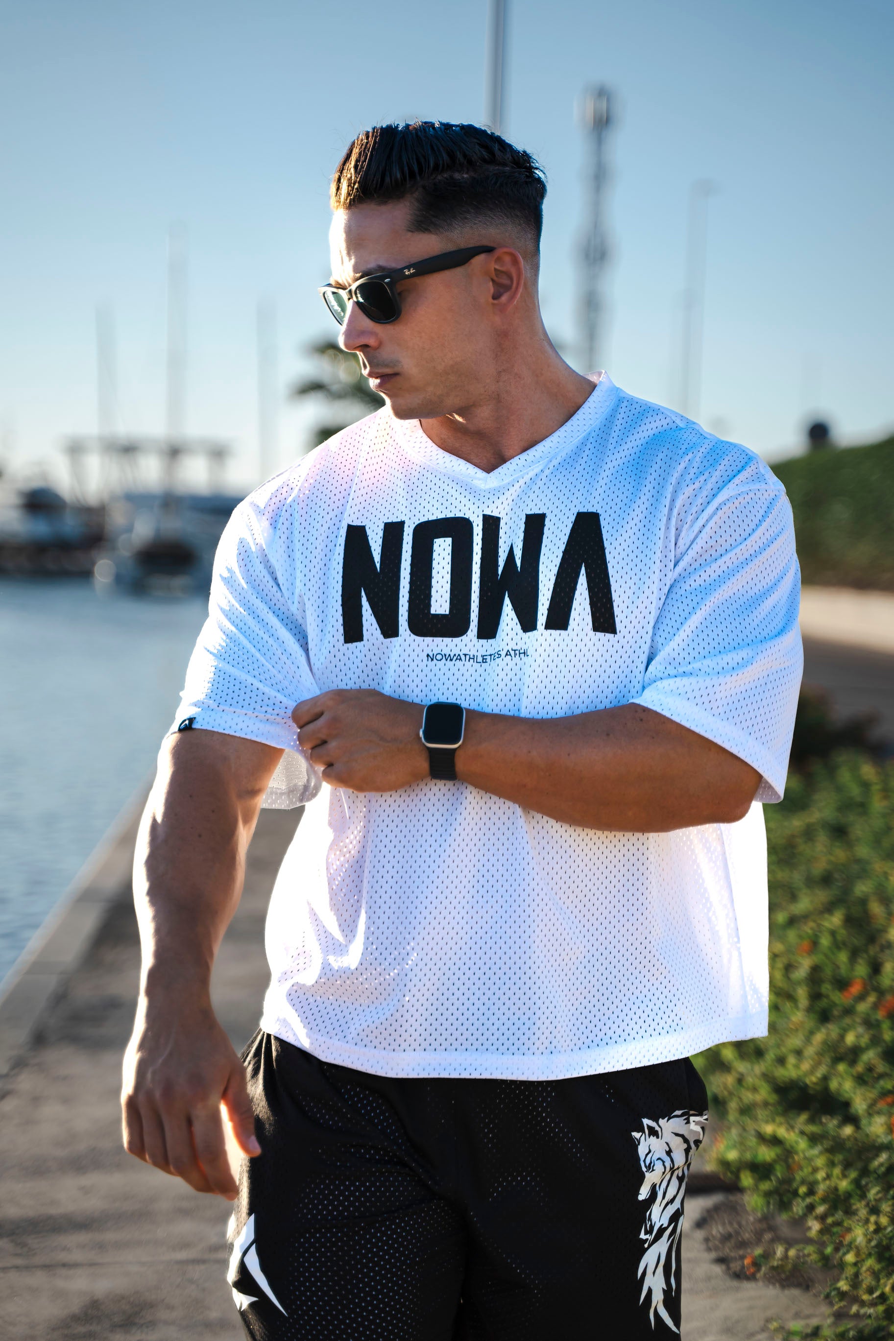 American Football Cropped Tee - Ice White