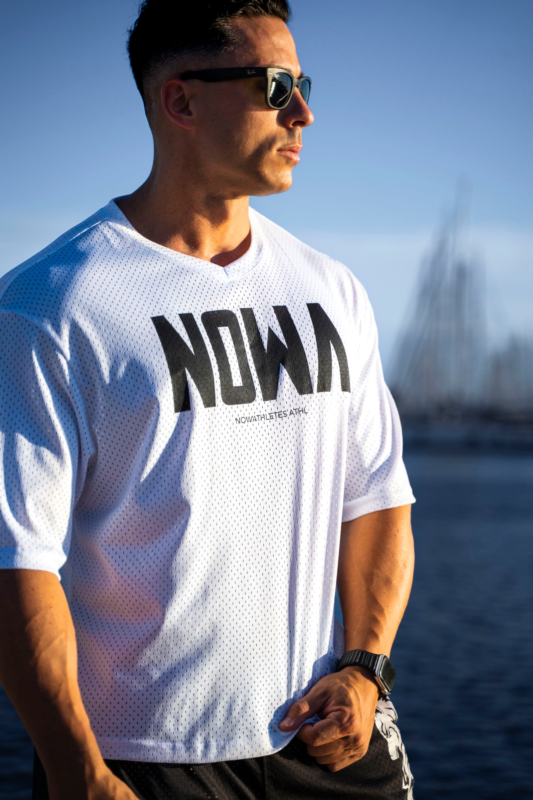 American Football Cropped Tee - Ice White