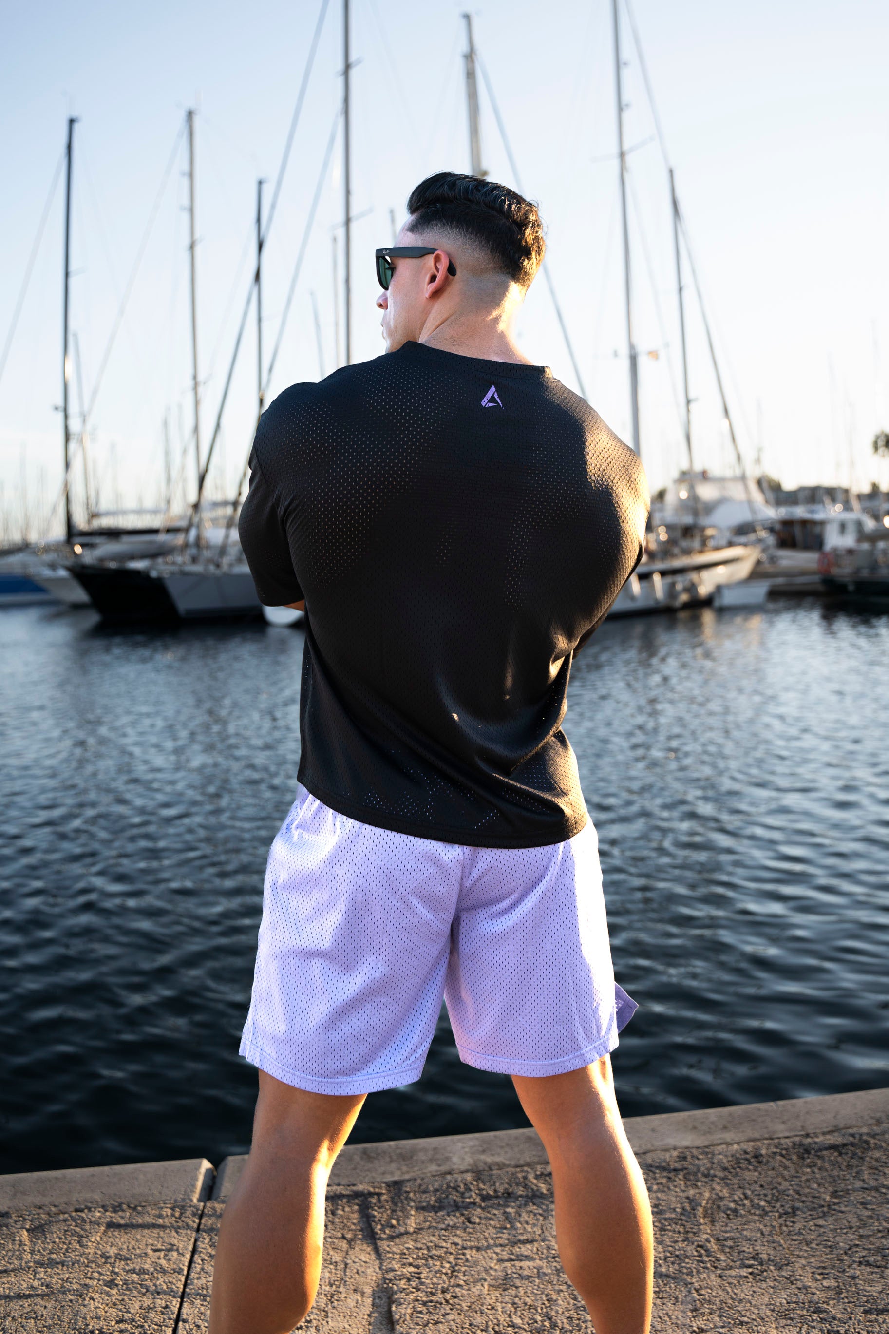 American Football Cropped Tee - Iridian Black