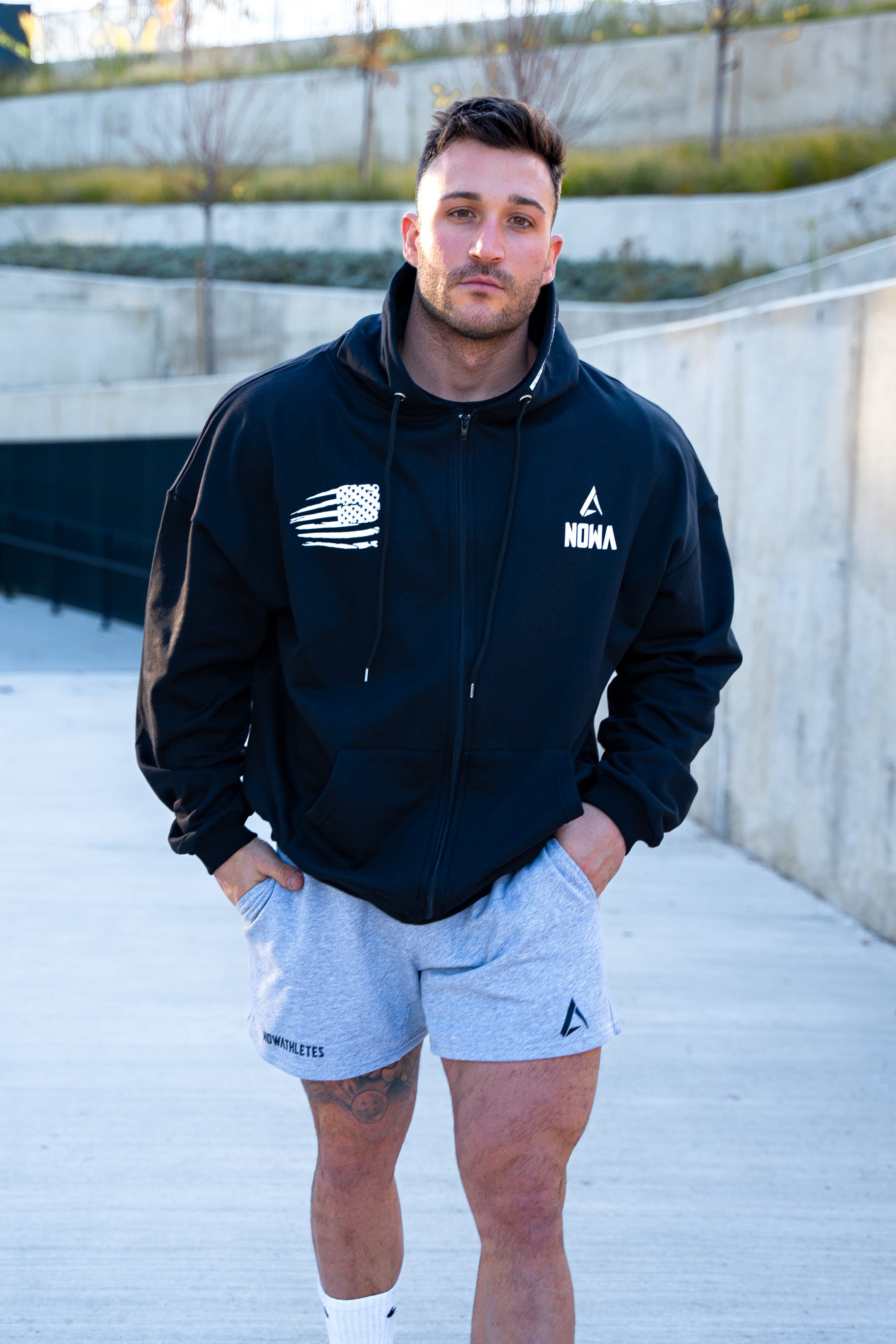 Bodybuilding French Terry Shorts - Gray Stone