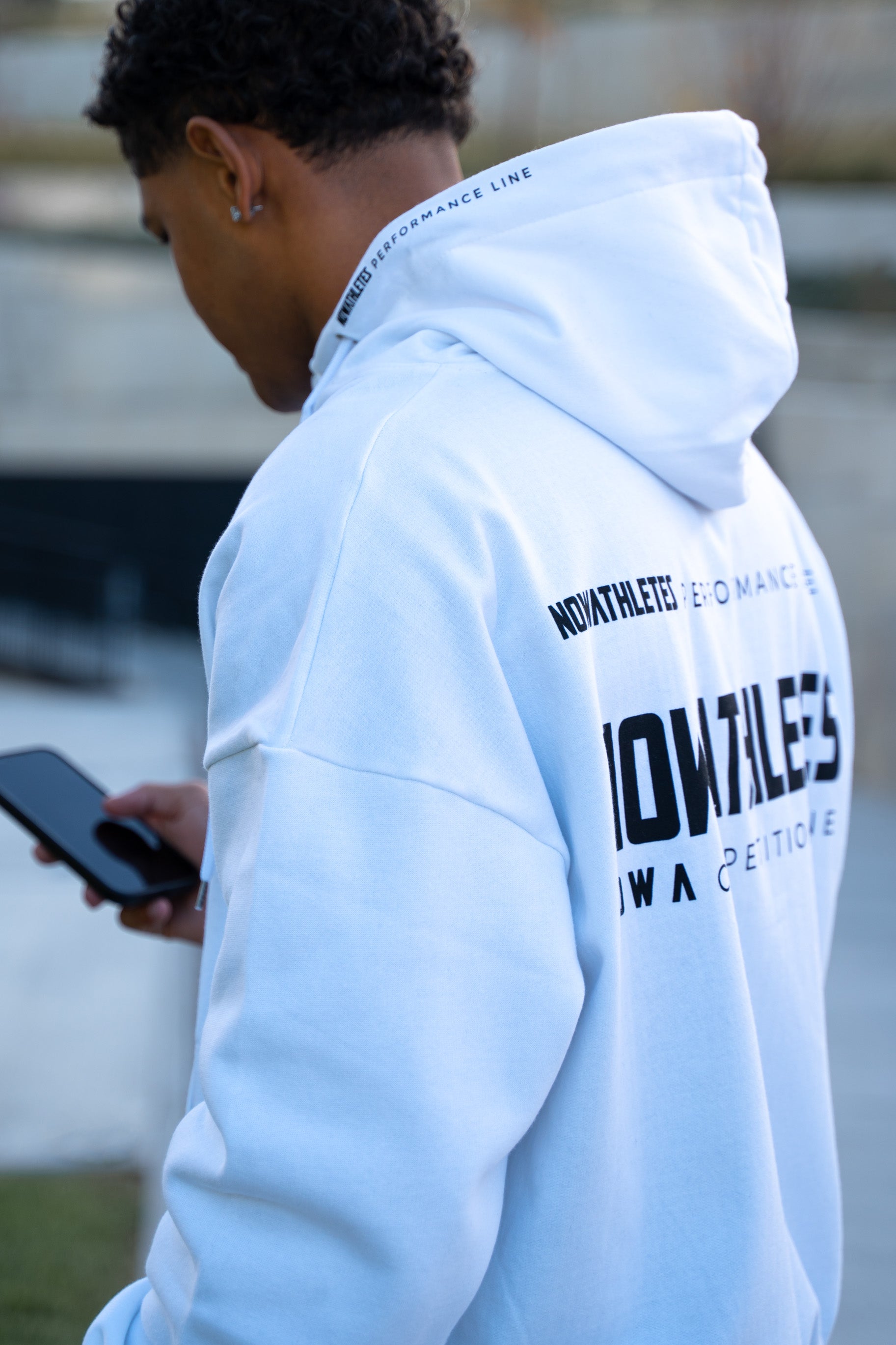 Performance Oversized Sweatshirt - White Navy