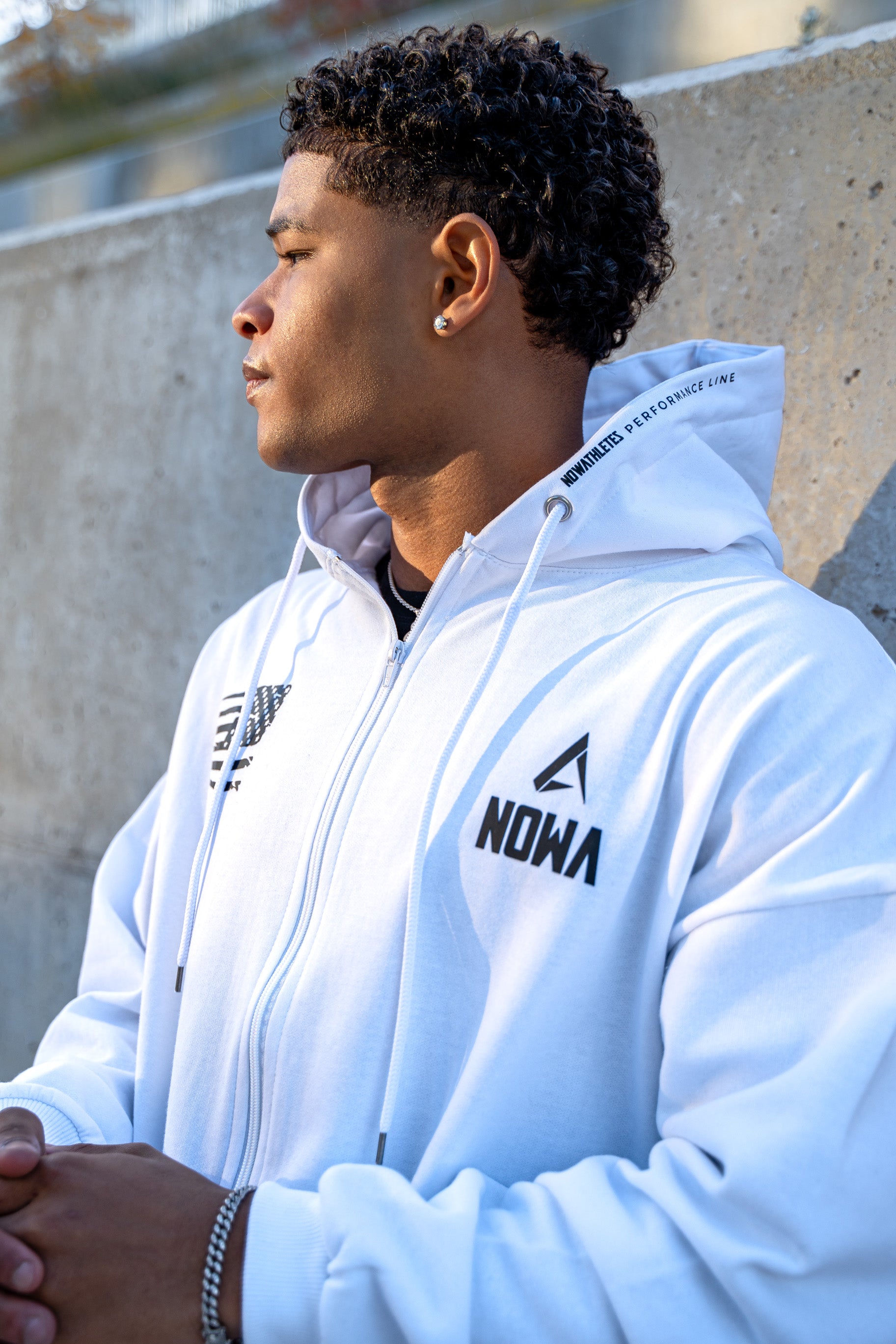 Performance Oversized Sweatshirt - White Navy