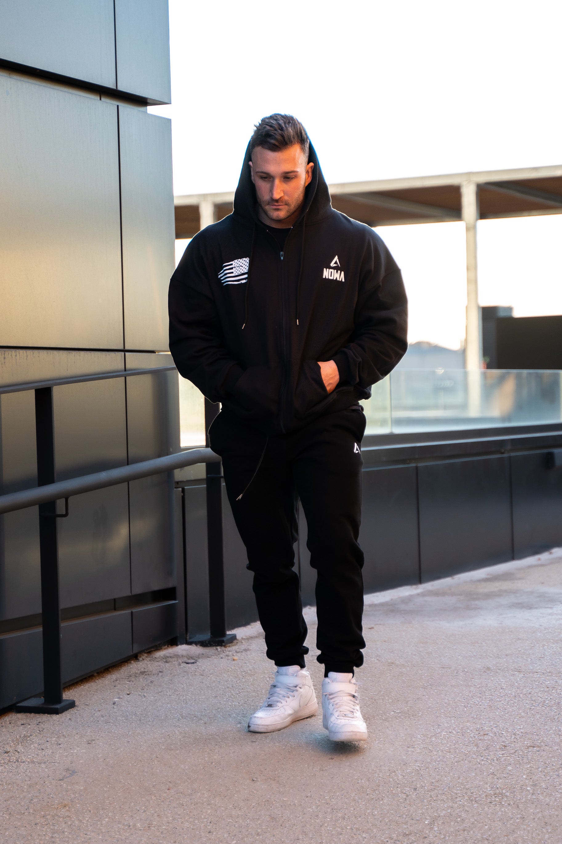 Performance Oversized Sweatshirt - Black Navy