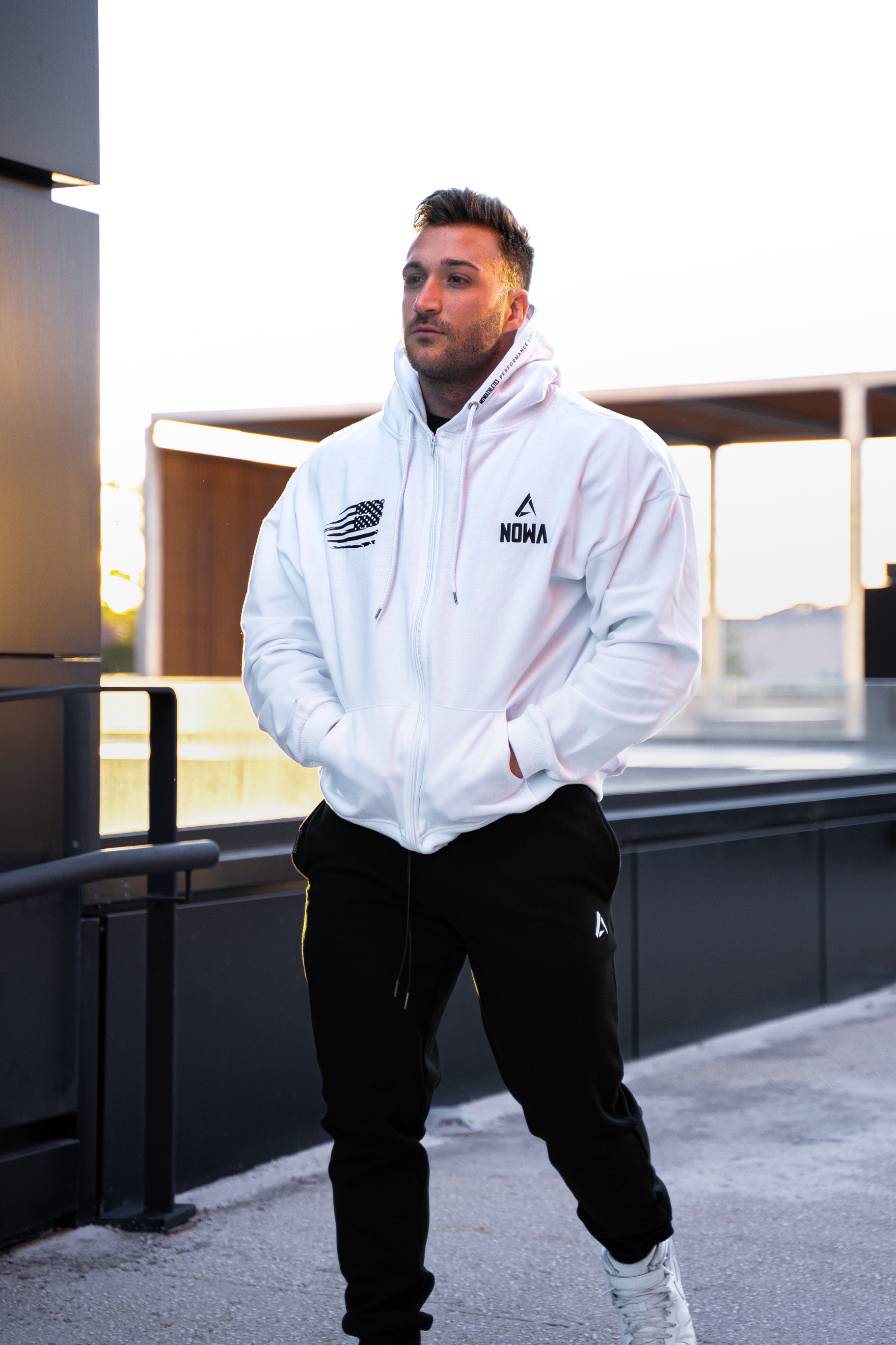 Performance Oversized Sweatshirt - White Navy