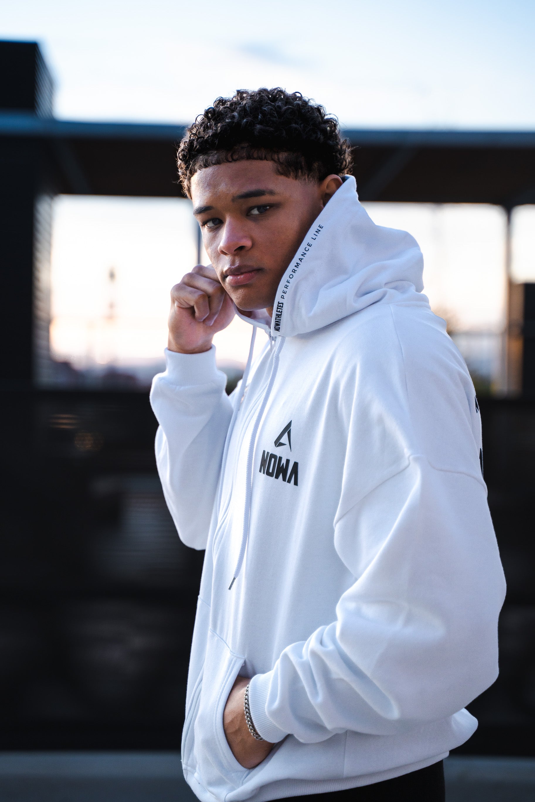 Performance Oversized Sweatshirt - White Navy