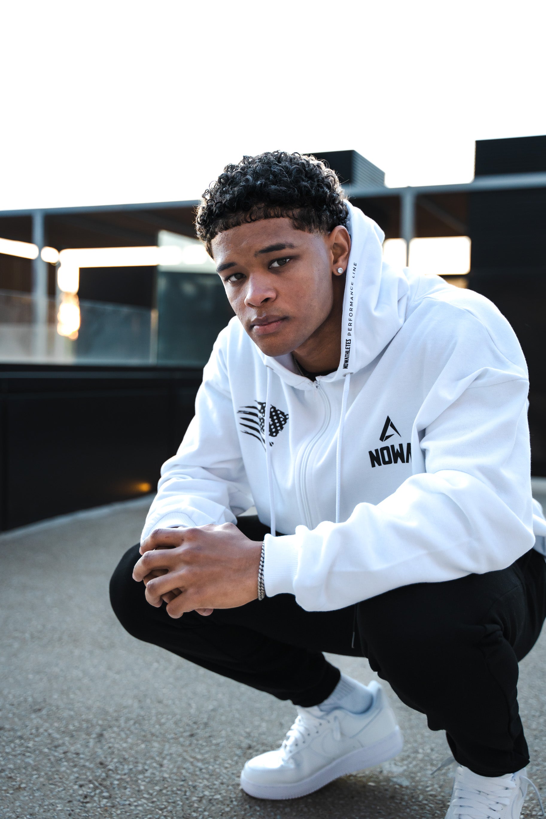 Performance Oversized Sweatshirt - White Navy