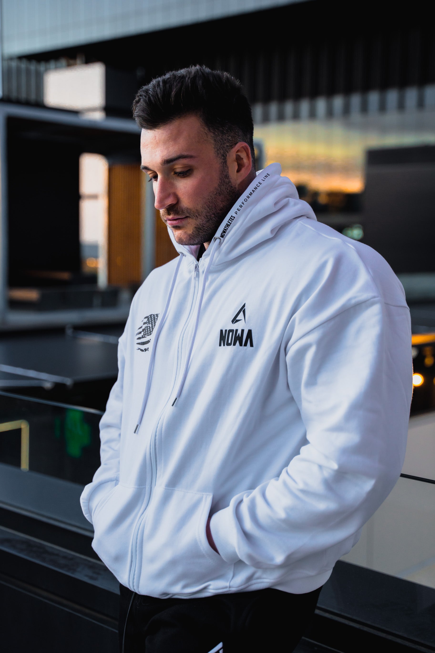 Performance Oversized Sweatshirt - White Navy