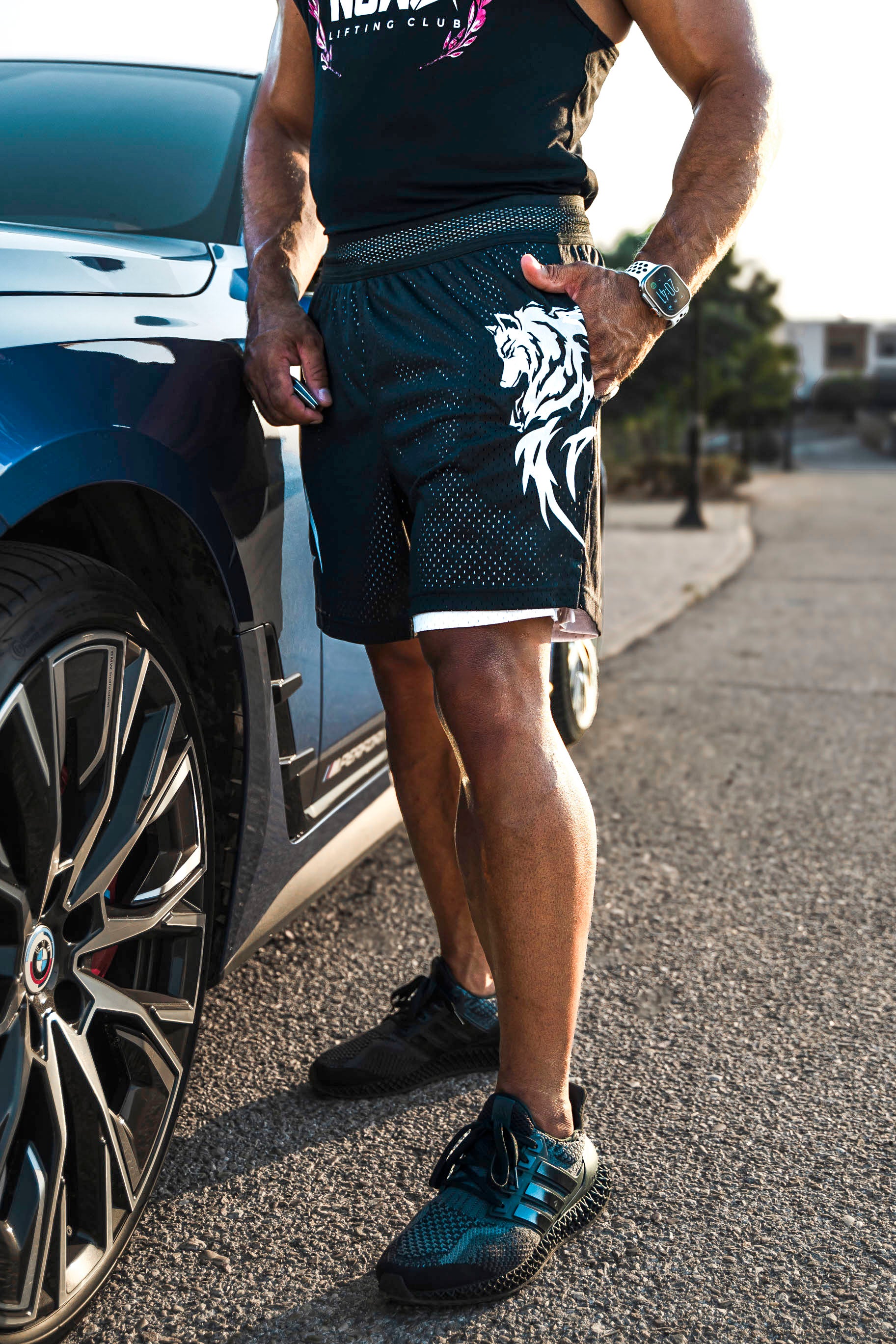 Wolf Reversible shorts 2in1 - Black/White