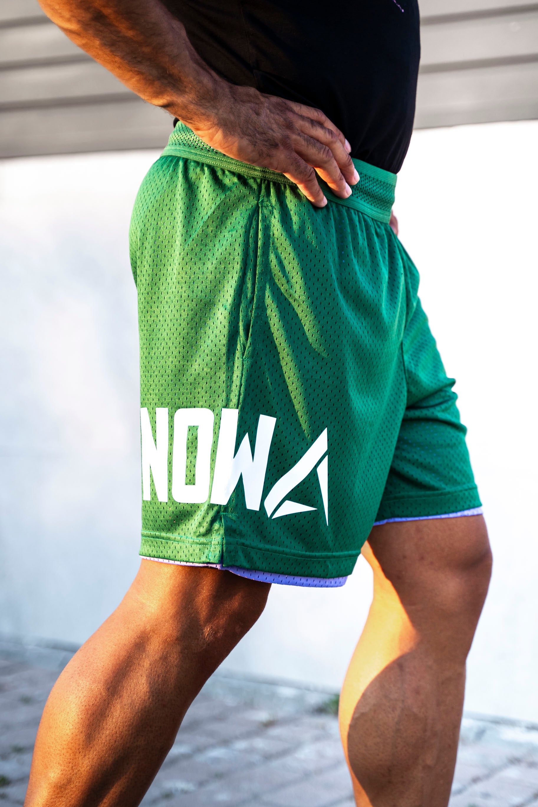 Wolf Reversible shorts 2in1 - Green/Purple