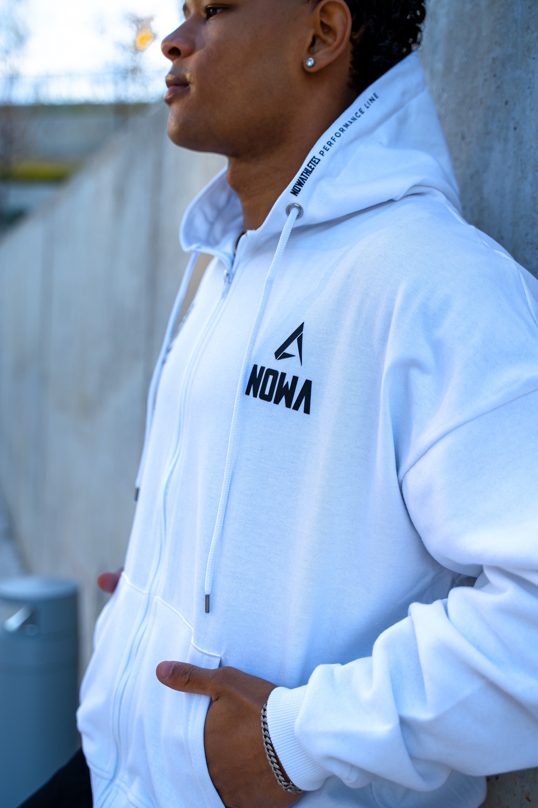 Sudadera Performance Oversized - White Navy