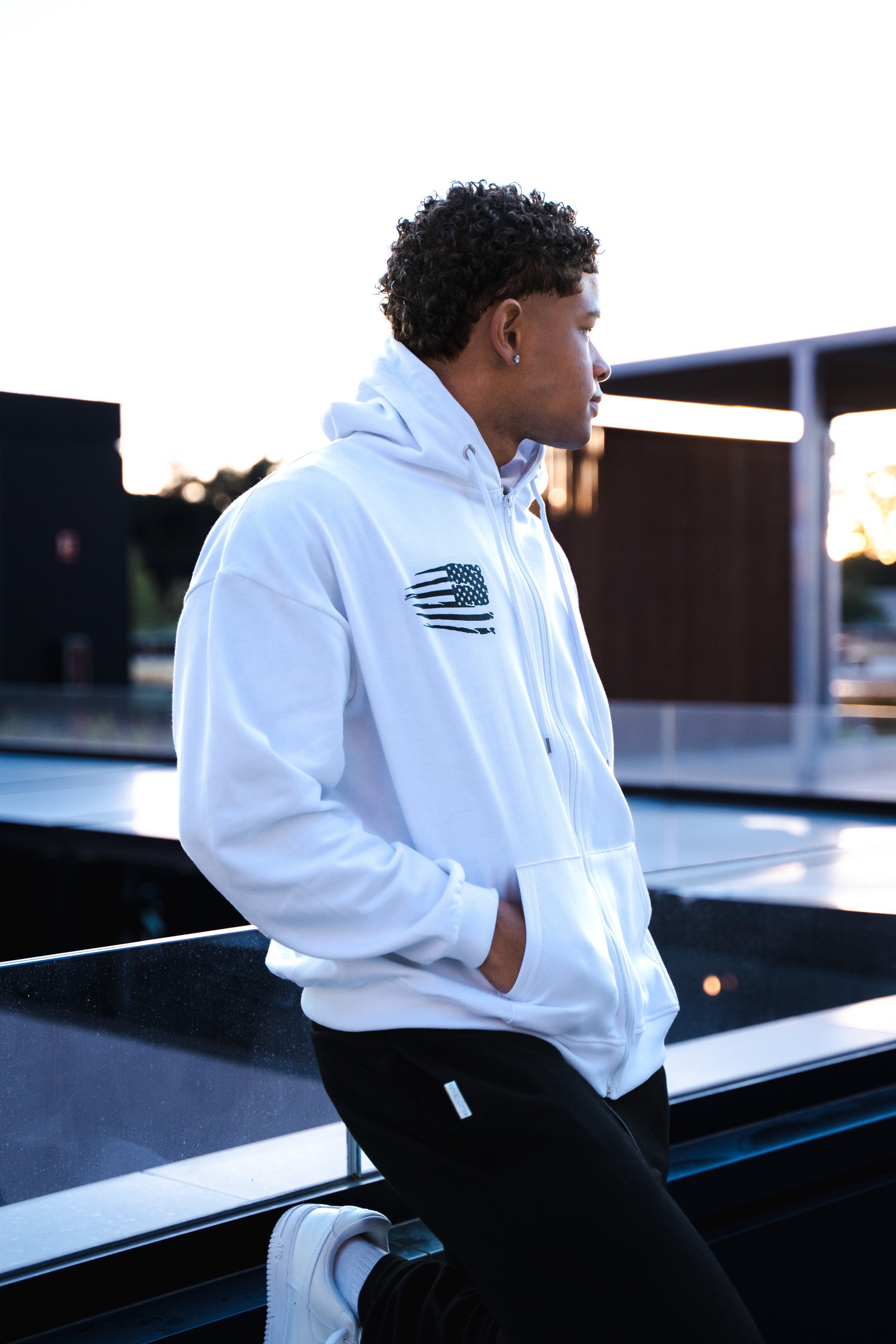 Sudadera Performance Oversized - White Navy