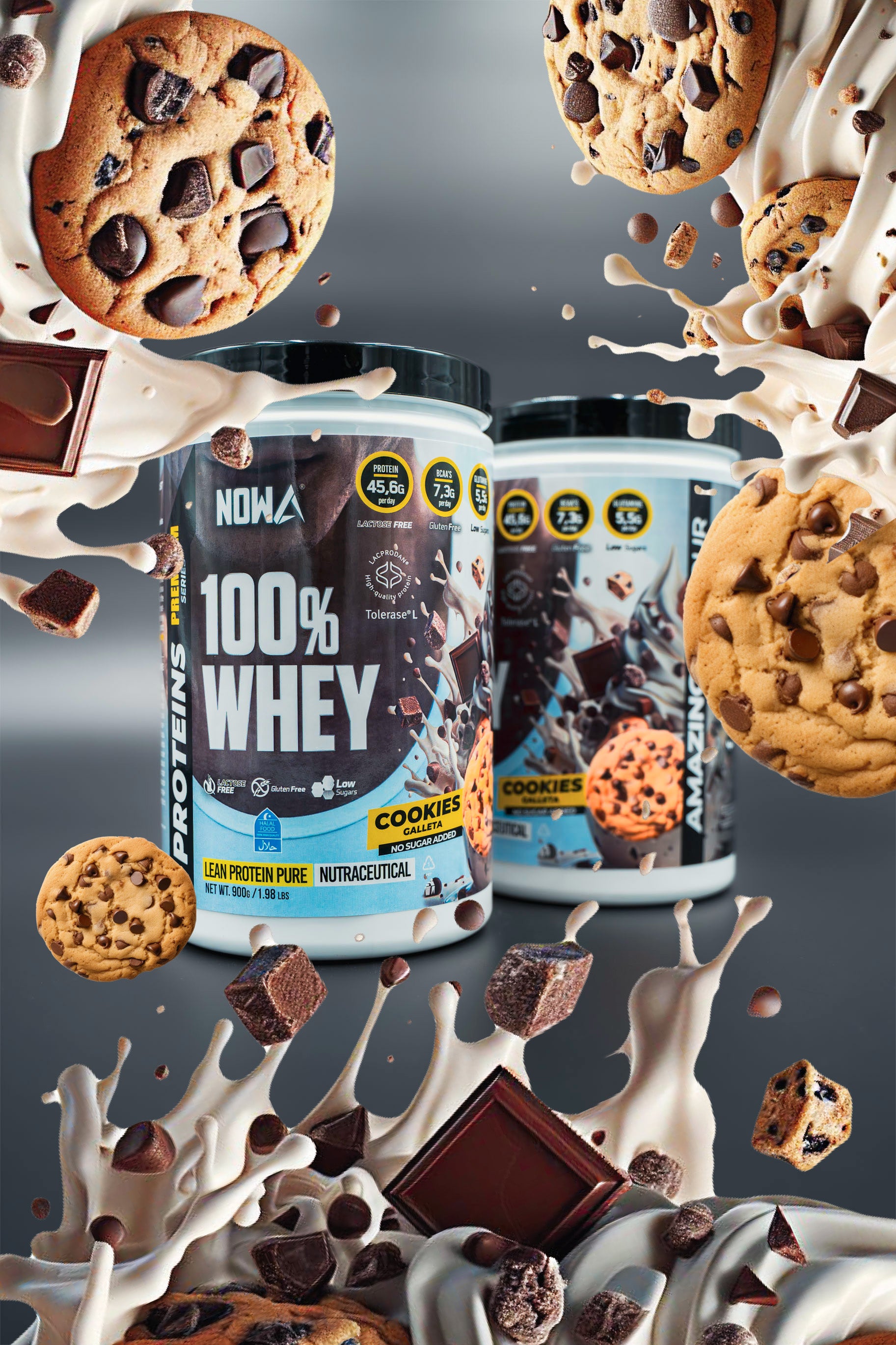 Protein 100% WHEY Pure BCAAs / Glutamine 1800g - Cookie 