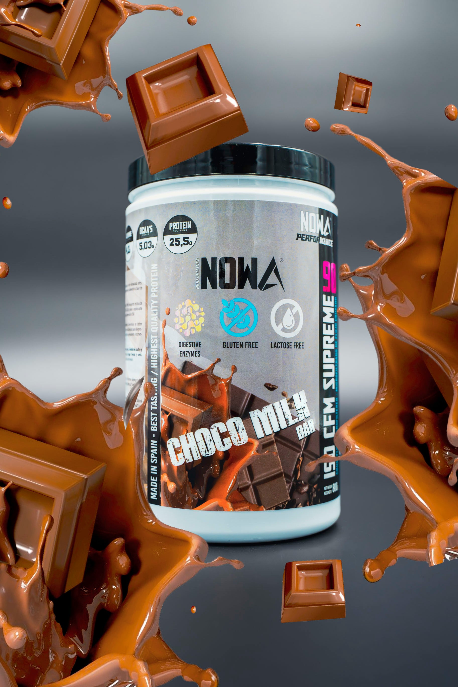 Protein 90% CFM ISO SUPREME - BCAAs / Glutamine / Low Fat / Low Sugar 800g - Chocolate 