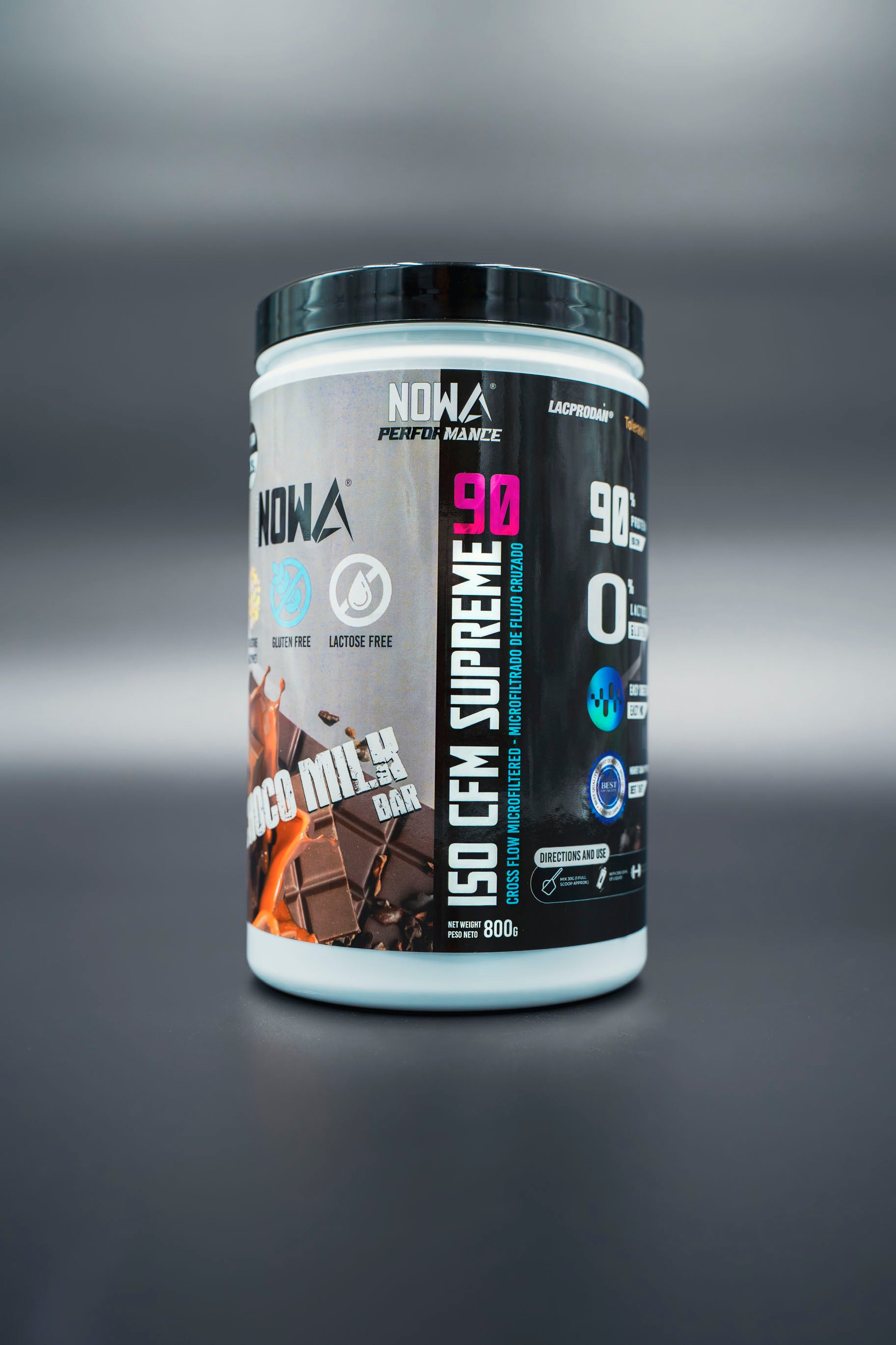 Protein 90% CFM ISO SUPREME - BCAAs / Glutamine / Low Fat / Low Sugar 800g - Chocolate 