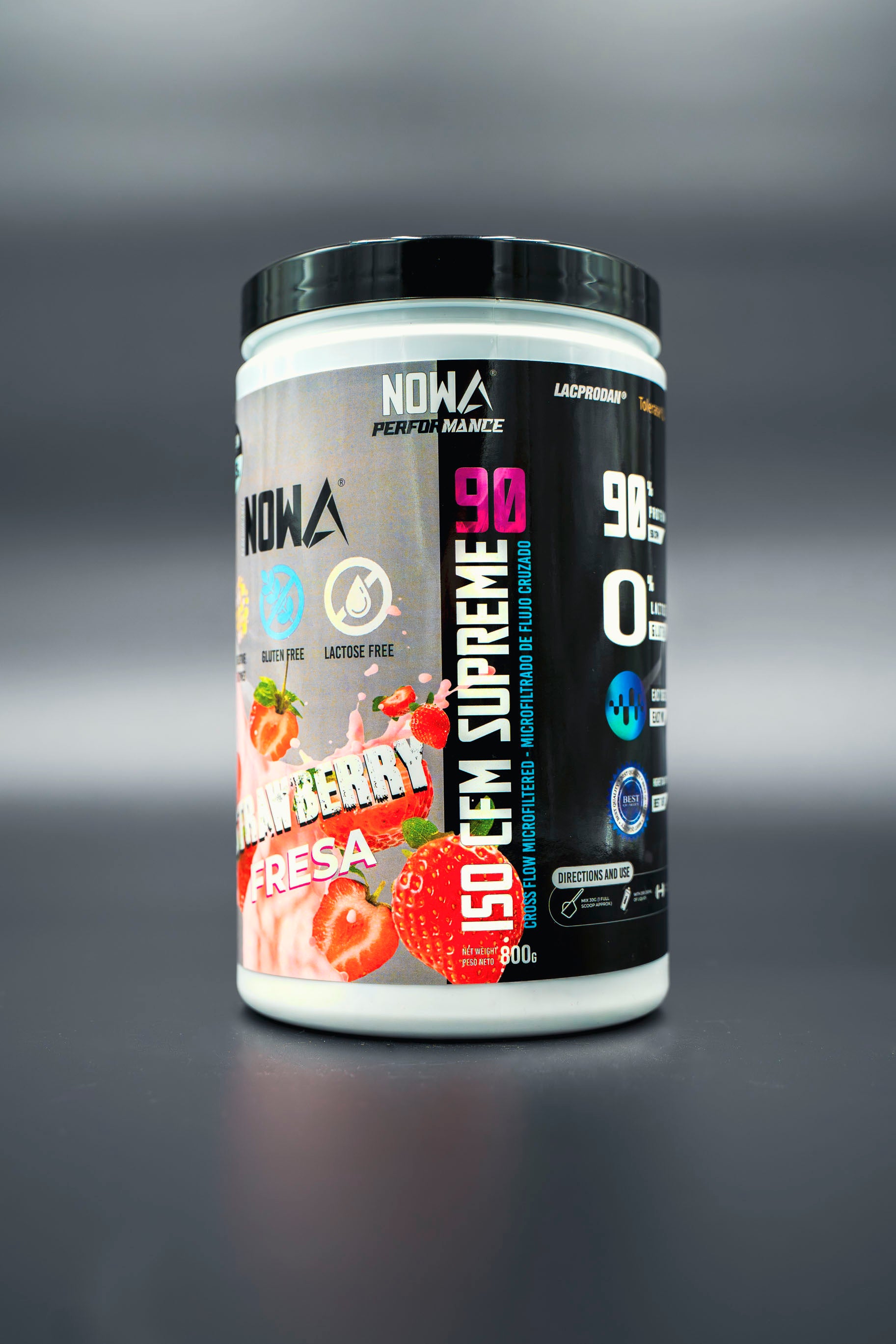 Protein 90% CFM ISO SUPREME - BCAAs / Glutamine / Low Fat / Low Sugar 800g - Strawberry 