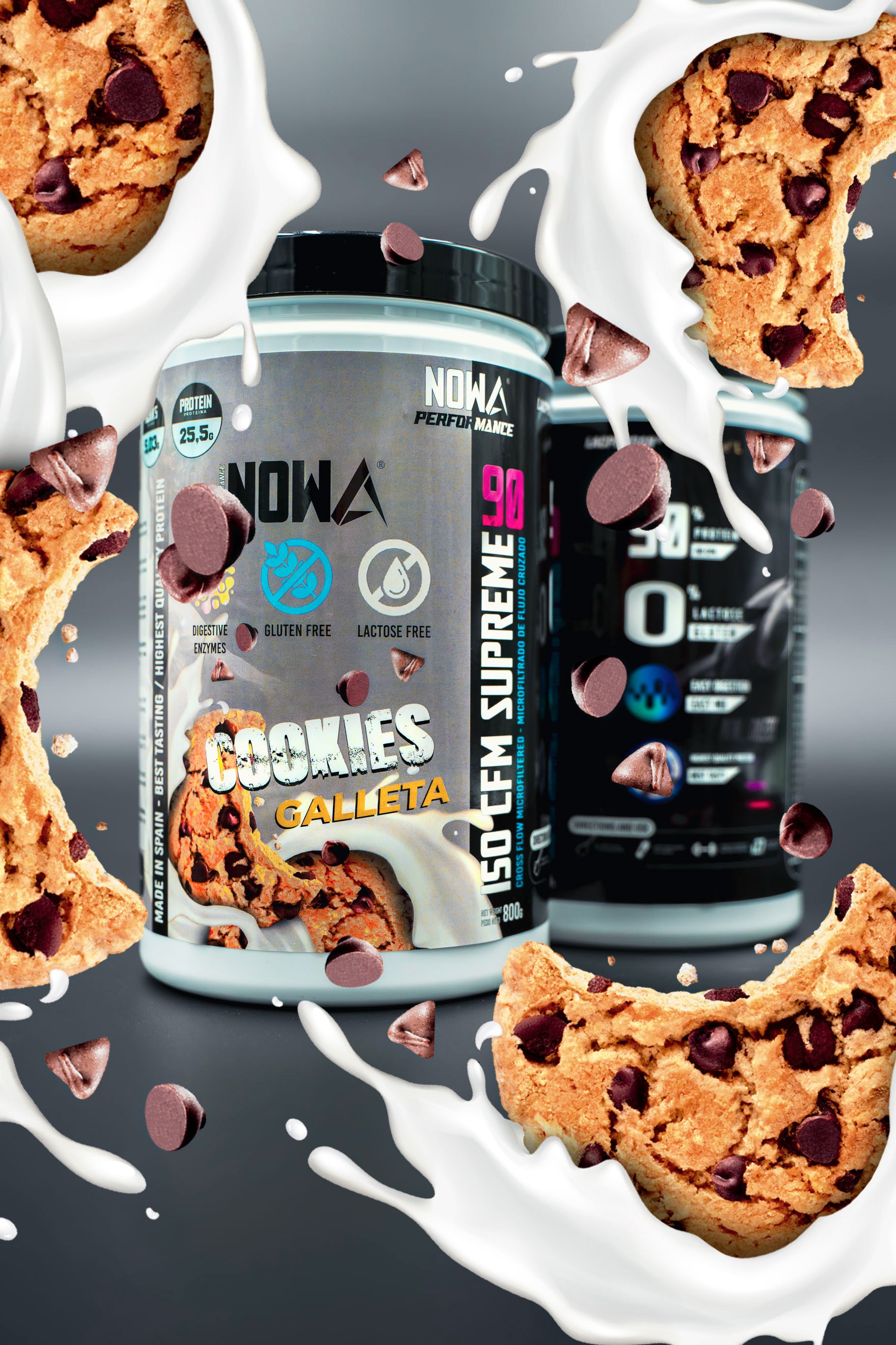 Protein 90% CFM ISO SUPREME - BCAAs / Glutamine / Low Fat / Low Sugar 1600g - Cookie 