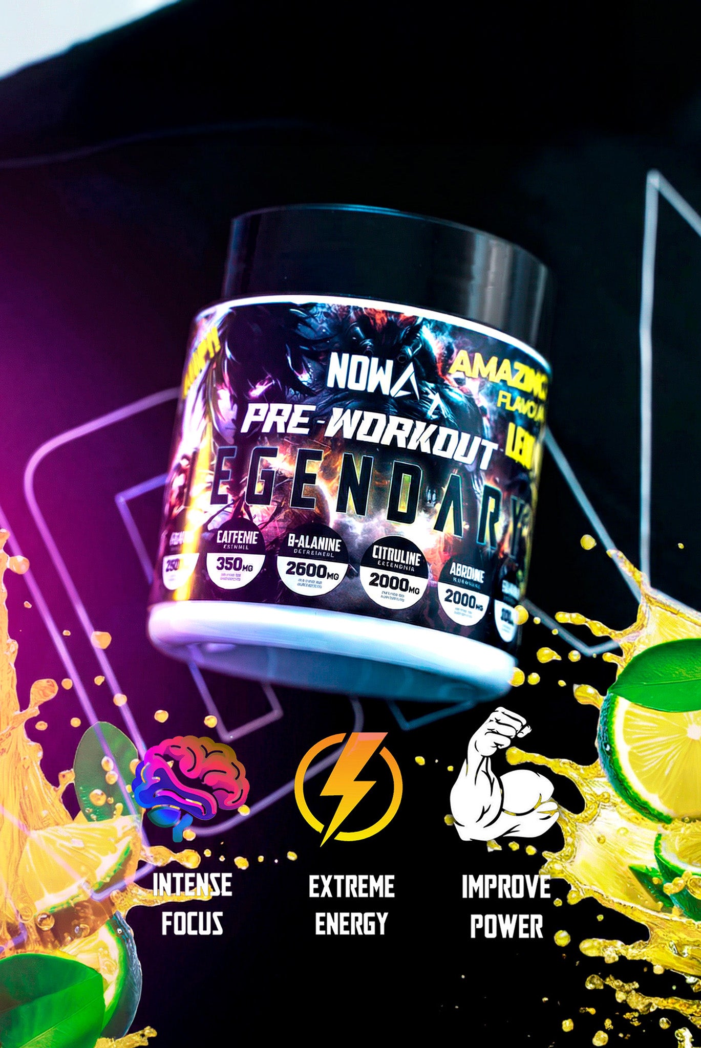 Pre Entreno LEGENDARY Lima Limón - 300g