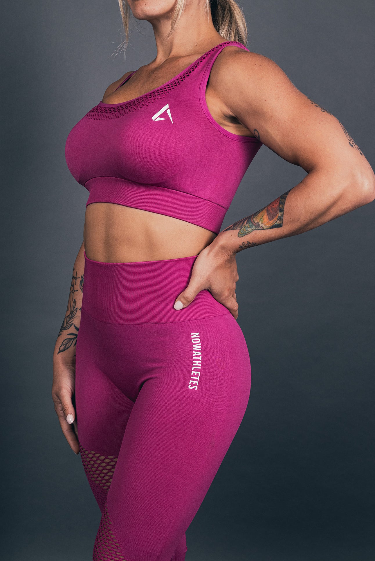 Wave Compression Leggings - Pink