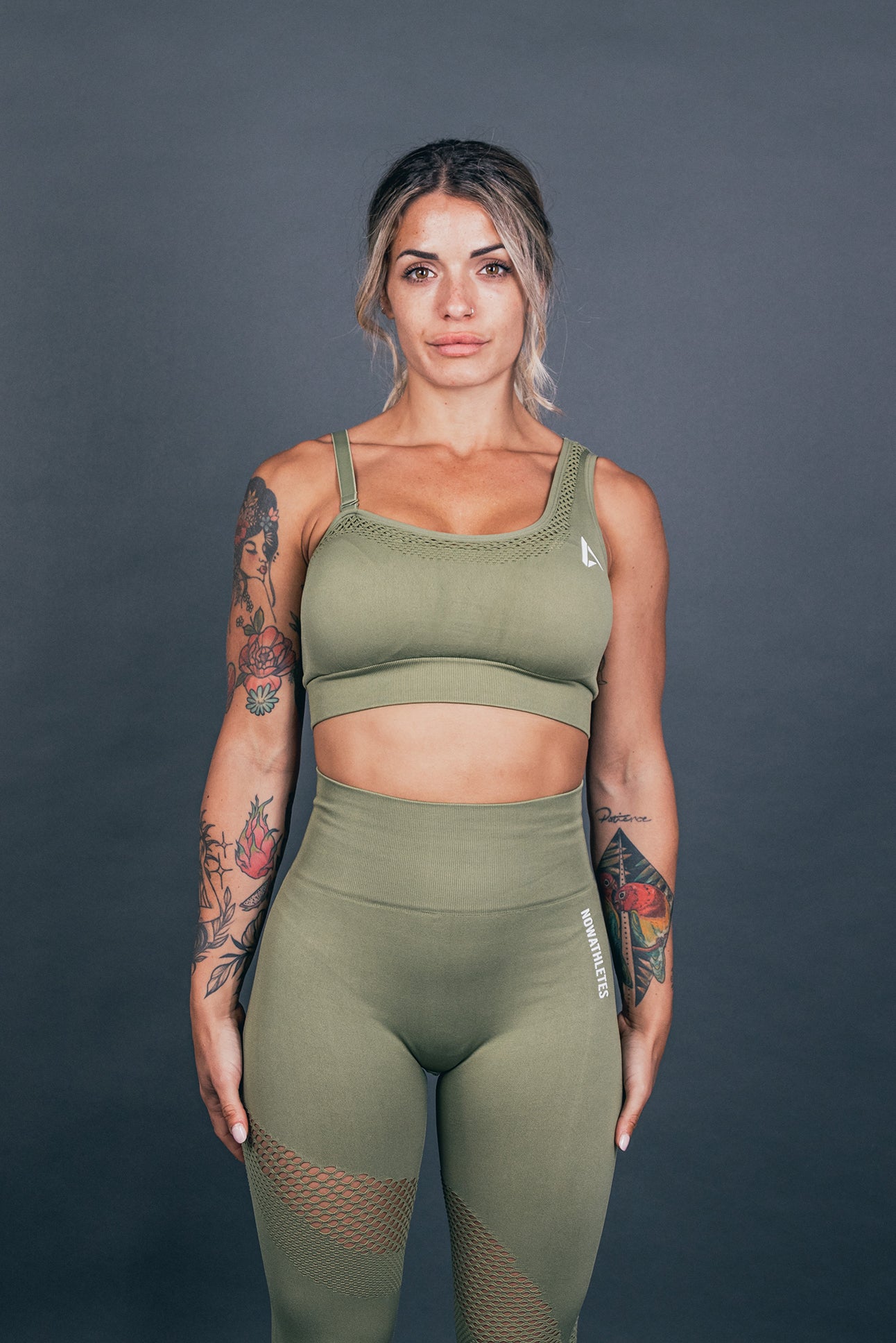 Wave Compression Sport Bra - Military Green