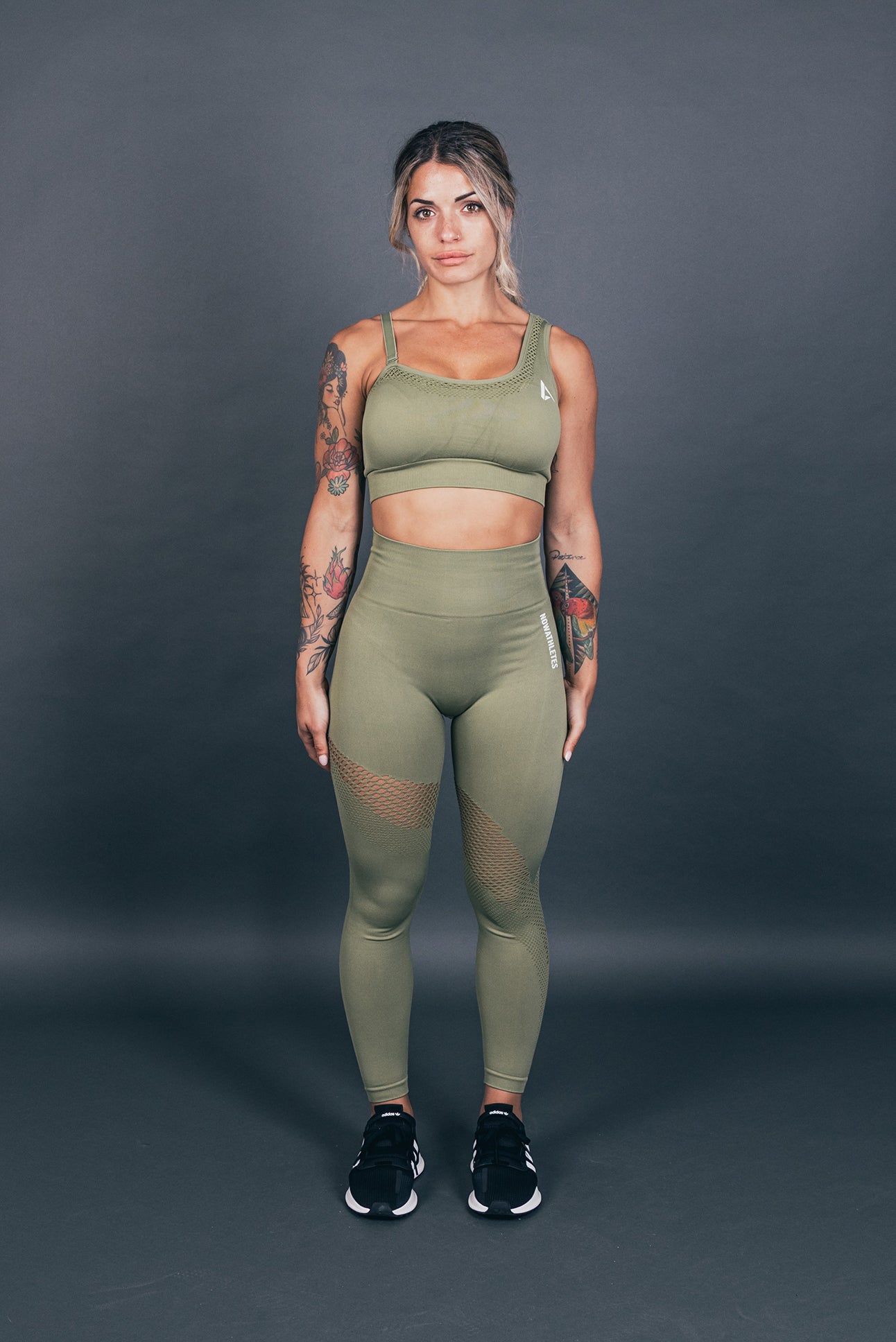 Wave Compression Leggings - Military Green