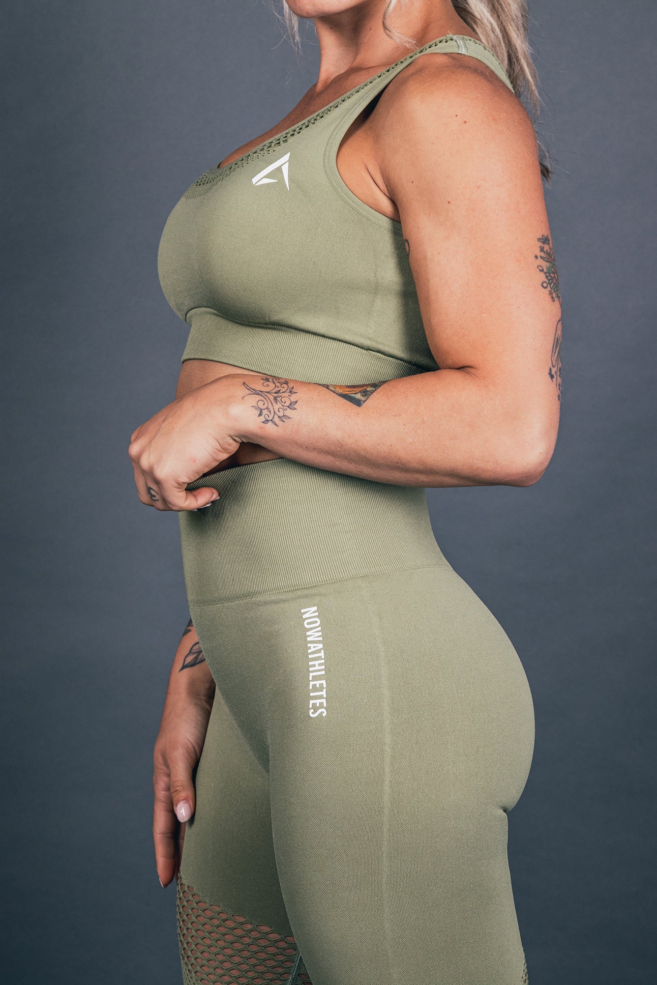 Wave Compression Leggings - Military Green