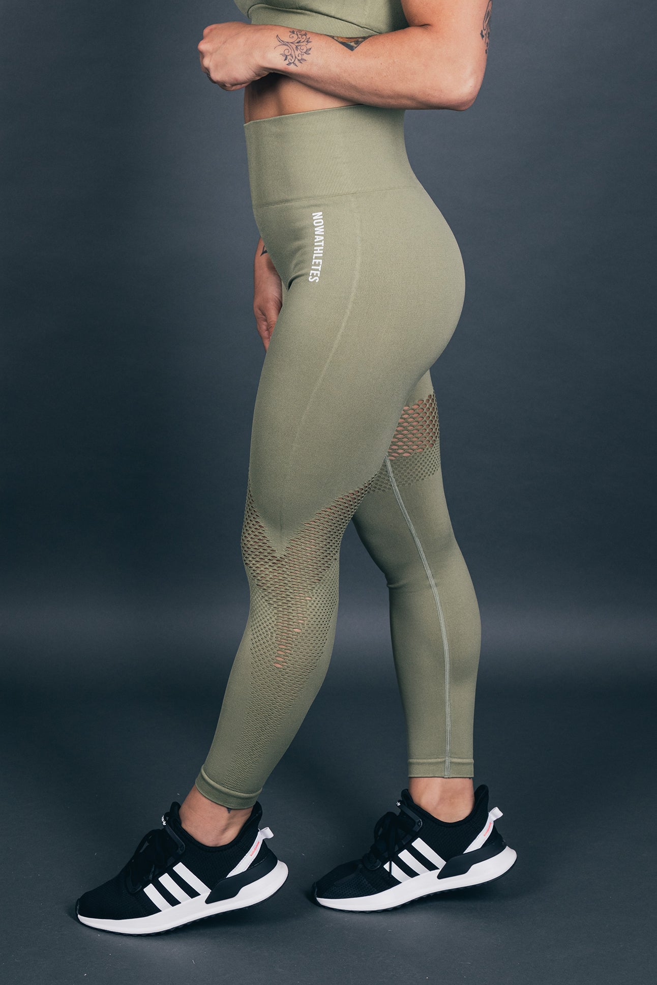 Wave Compression Leggings - Military Green