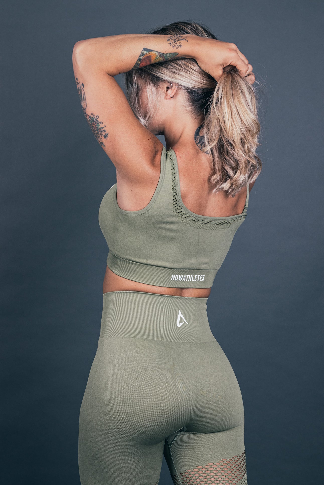 Wave Compression Leggings - Military Green